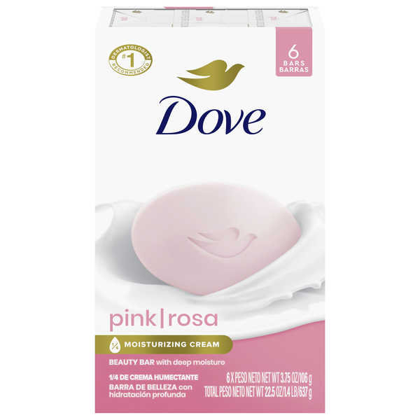 Dove Pink Beauty Soap Bars - 6 ct