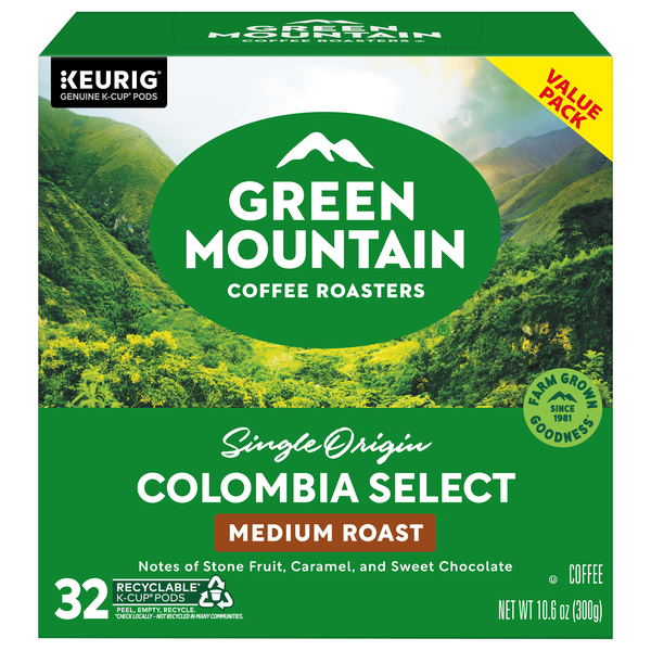 Green Mountain Colombia Select Medium Roast Coffee K-Cup Pods