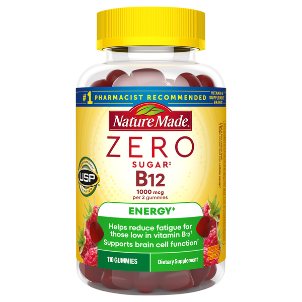 Nature Made Zero Sugar Raspberry Energy B12 Gummies