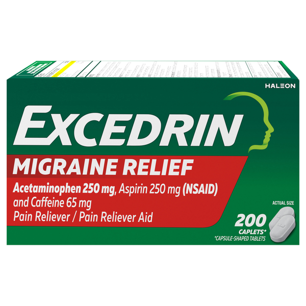 Excedrin Migraine Pain Relief Acetaminophen Aspirin & Caffeine Caplets