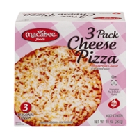 Macabee Kosher Cheese Pizza - 3 ct Frozen