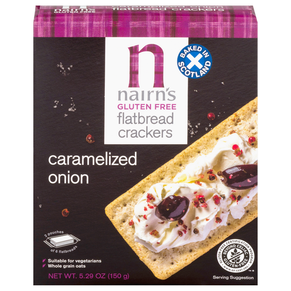 Save on Nairns Flatbread Crackers Caramelized Onion Gluten Free Order