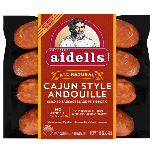 Aidells Natural Cajun Style Andouille Pork Smoked Sausage - 4 ct