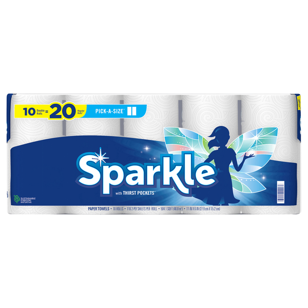 Sparkle Pick-A-Size Modern White 2-Ply Paper Towels - 10 ct