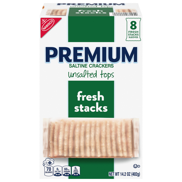 Nabisco Premium Fresh Stacks Unsalted Tops Saltine Crackers - 8 ct