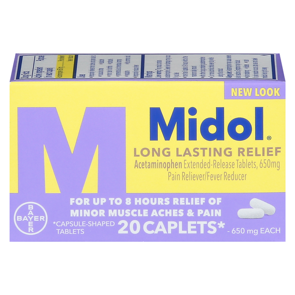 Save on Midol Long Lasting Relief Pain Reliever 650 mg Caplets Order
