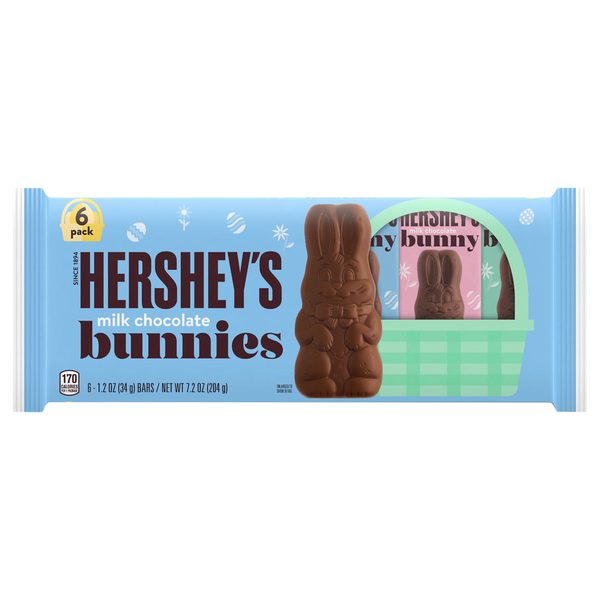 Hershey's Milk Chocolate Easter Candy Bunnies - 6 ct