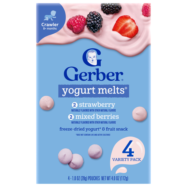 Gerber Snacks Baby Variety Pack Yogurt Melts 8+ Months - 4 ct