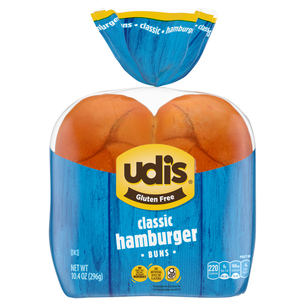 Udi's Gluten Free Classic Hamburger Buns - 4 ct Frozen