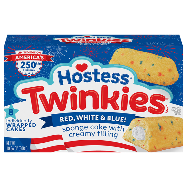Hostess Twinkies Red White & Blue Snack Cakes - 8 ct