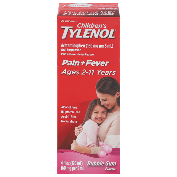 Tylenol Children's Pain + Fever Bubble Gum Acetaminophen Oral Suspension