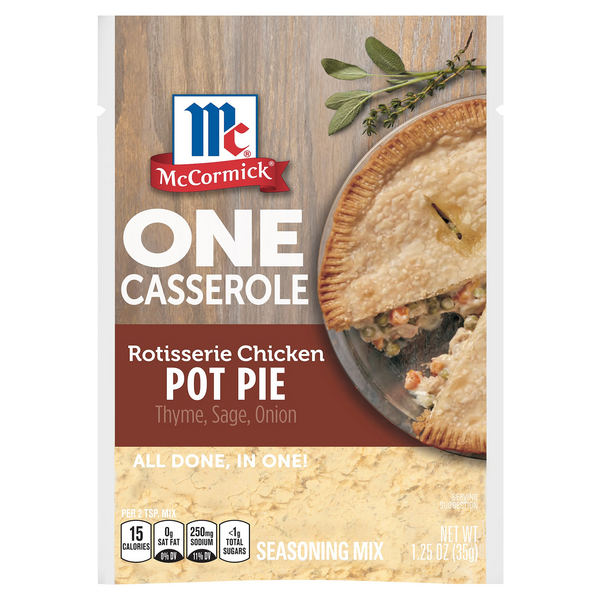 Save on McCormick One Casserole Rotisserie Chicken Pot Pie Seasoning