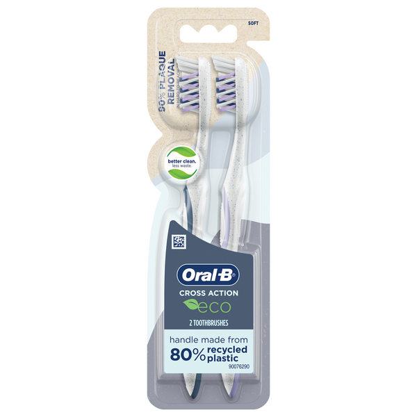 Save on OralB CrossAction Eco Manual Toothbrush Soft 2 ct Order Online Delivery MARTIN'S