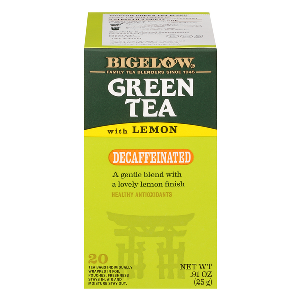 Save on Bigelow Green Tea Bags with Lemon Decaffeinated Order Online