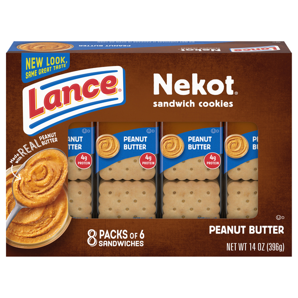 Save on Lance Nekot Sandwich Cookies Peanut Butter 8 ct Order Online