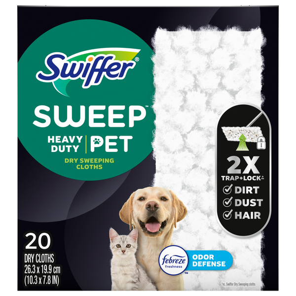 Swiffer Febreze Odor Defense Heavy Duty Pet Dry Sweeping Cloths Refill