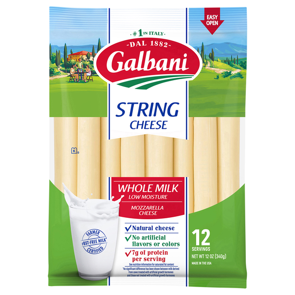 Galbani Whole Milk Mozzarella String Cheese - 12 ct