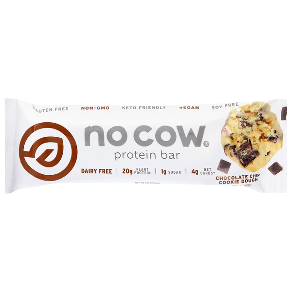 No Cow Dairy Free Chocolate Chip Cookie Dough 21g Plant Protein Bar