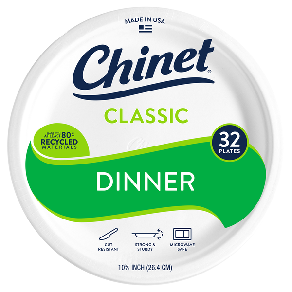 Chinet Classic Dinner Plates 10 3/8 Inch