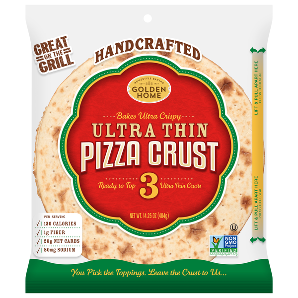 Golden Home Ultra Thin Pizza Crust 12 Inch - 3 ct