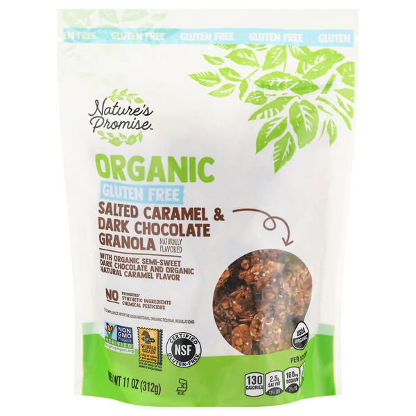 Nature's Promise Organic Gluten Free Salted Caramel & Dark Choc Granola