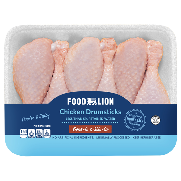 Food Lion Bone-In Skin-On Chicken Drumsticks Fresh