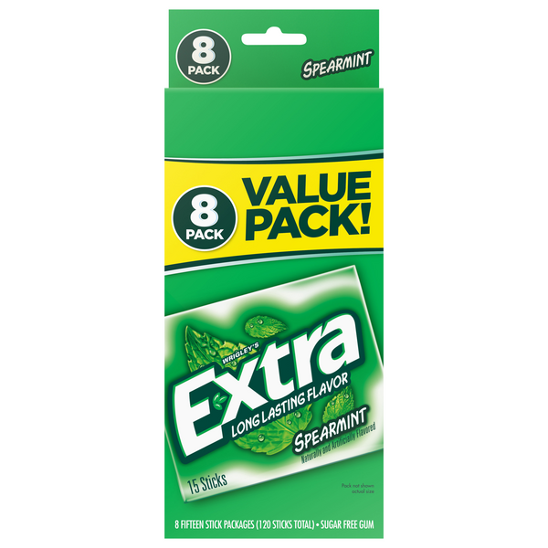 Wrigley's Extra Sugar Free Gum Spearmint Value Pack - 8 pk