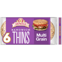 Arnold Multigrain Seeded Sandwich Thins Pre-Sliced - 6 ct