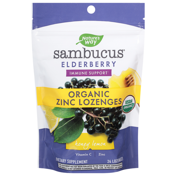 Save on Nature's Way Sambucus Elderberry Zinc Lozenges Honey Lemon Order Online Delivery Giant