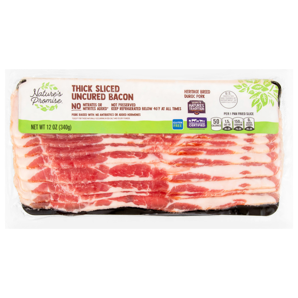 Nature's Promise Thick Cut Uncured Bacon Sliced