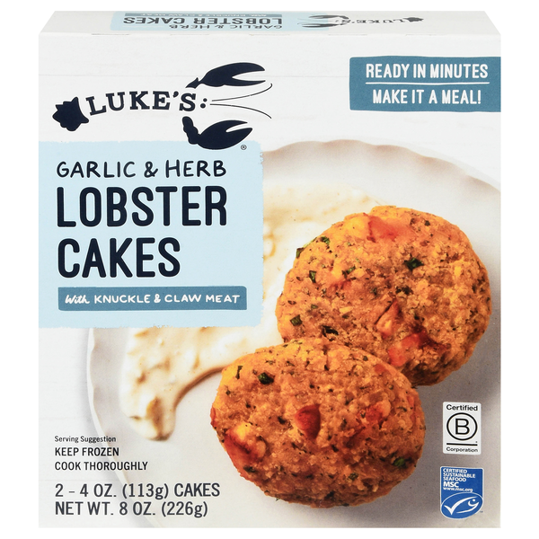 Luke's Garlic & Herb Lobster Cakes - 2 ct Frozen