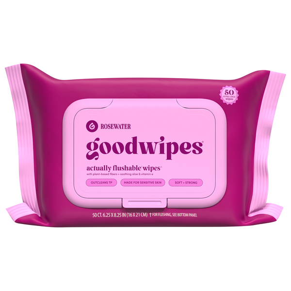 Goodwipes Rosewater XL Flushable Wipes