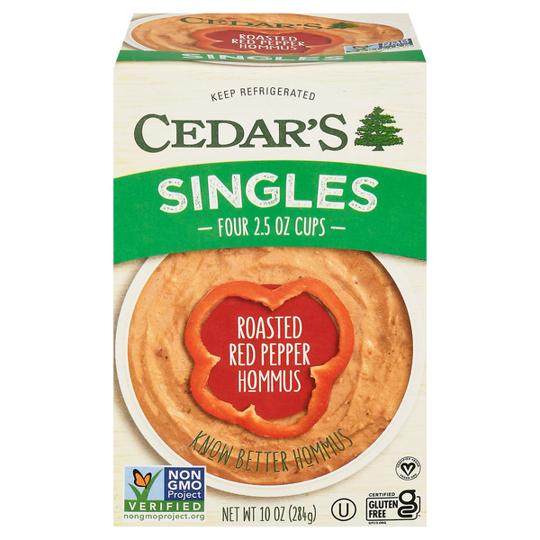 Save on Cedar's Singles Hommus Roasted Red Pepper Gluten Free 4 ct
