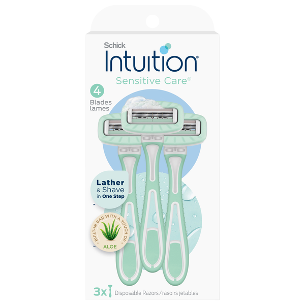 Schick Intuition Sensitive Care 4 Blade Razors with Aloe
