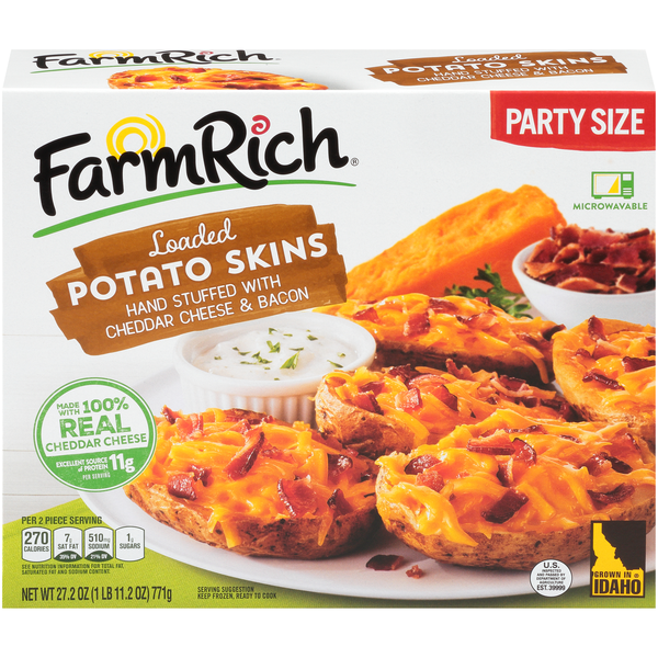 Farm Rich Loaded Potato Skins Party Size Frozen
