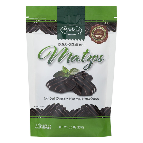 Bartons Dark Chocolate Mint Matzos Kosher For Passover
