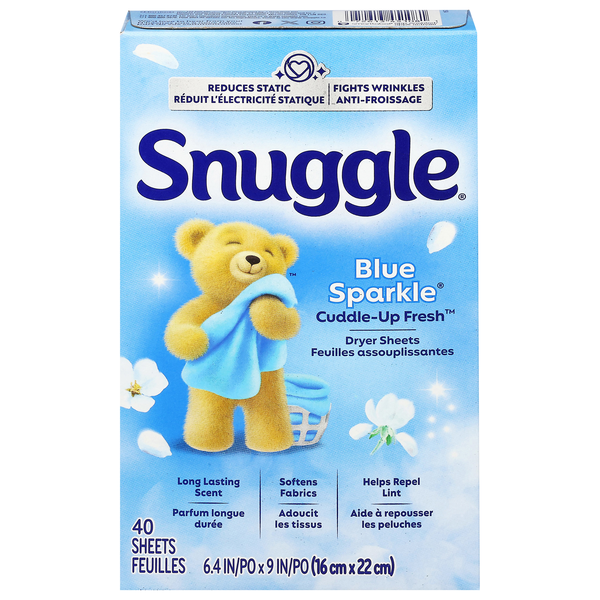 Snuggle Fabric Conditioner Dryer Sheets Blue Sparkle