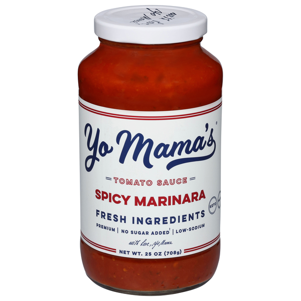 Yo Mama's Low Sodium Spicy Marinara Tomato Pasta Sauce