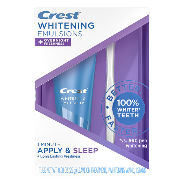 Save on Crest Whitening Emulsions + Overnight Freshness 1 Minute Apply