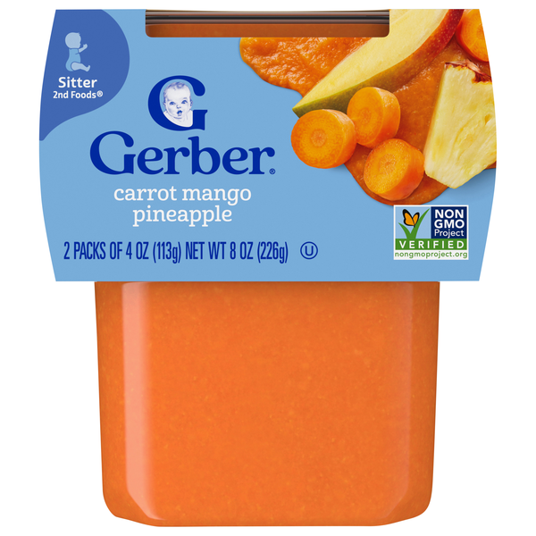 Gerber Natural 2nd Baby Food Carrot Mango Pineapple - 2 ct