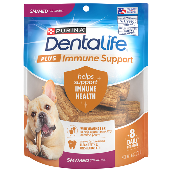 Purina Dentalife + Immune Support Small/Medium Dog Treats - 8 ct