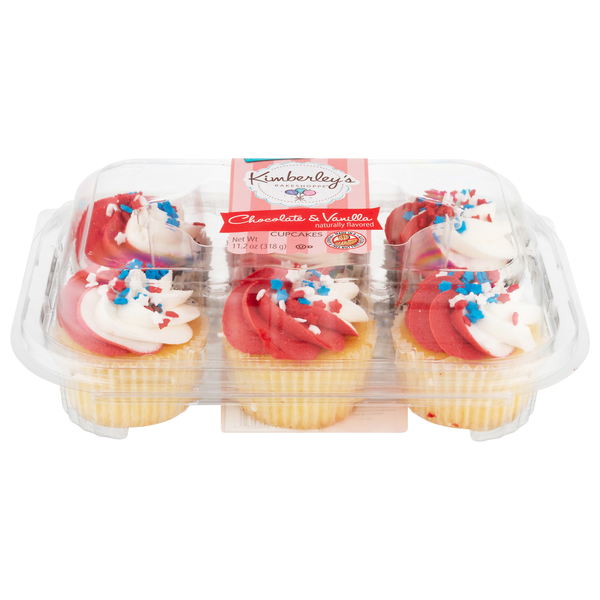 Kimberley's Bakeshoppe Nut Free Vanilla & Chocolate Cupcakes - 6 ct