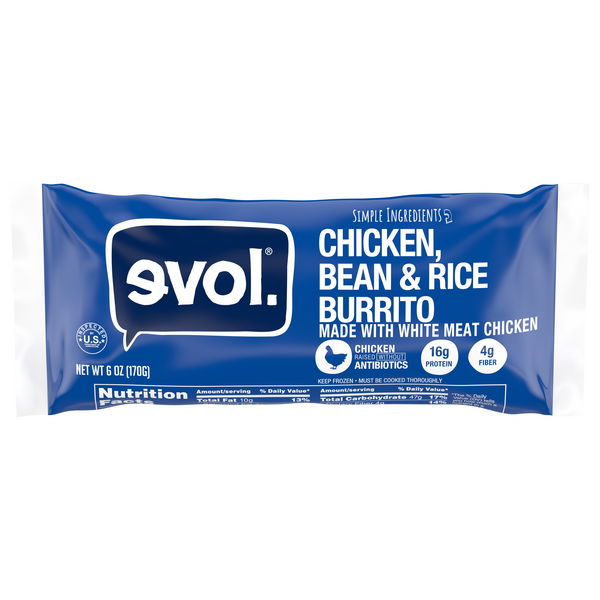 Save on Evol Burrito Chicken Bean & Rice Frozen Order Online Delivery