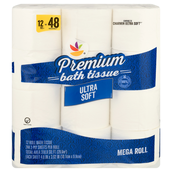Stop & Shop Premium Ultra Soft Mega Roll 2-Ply Toilet Paper - 12 ct