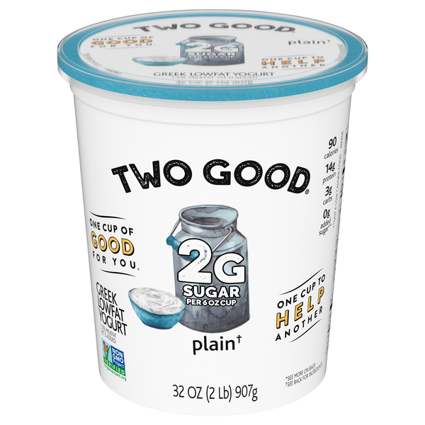 Save on Two Good Greek Yogurt Plain Low Fat Order Online Delivery