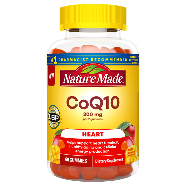 Nature Made Mango Flavor Heart 200mg CoQ10 Gummies