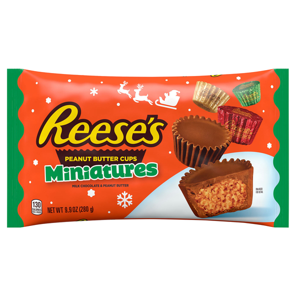 Reese's Milk Chocolate Peanut Butter Cups Miniatures Christmas Candy