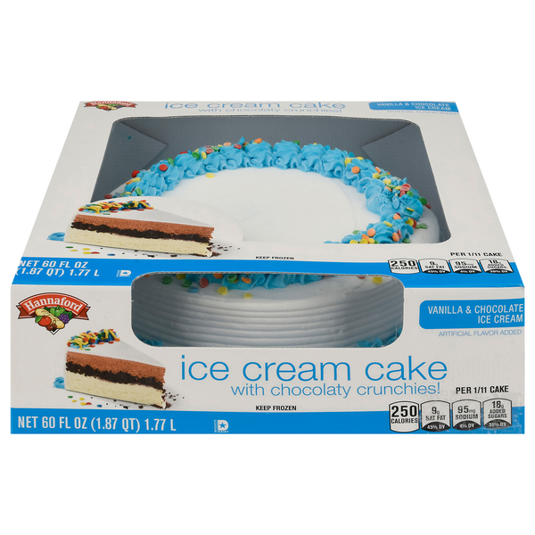 Hannaford Vanilla & Chocolate Ice Cream Cake w/Chocolaty Crunchies Frozen