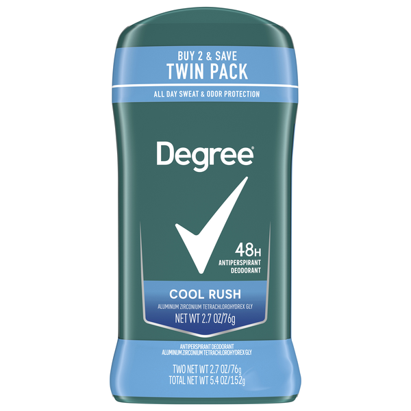 Degree Cool Rush 48H Antiperspirant Deodorant Stick 2.7 oz/2 ct