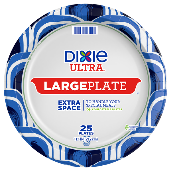 Dixie Ultra Large Paper Plates 11 1/2 Inch
